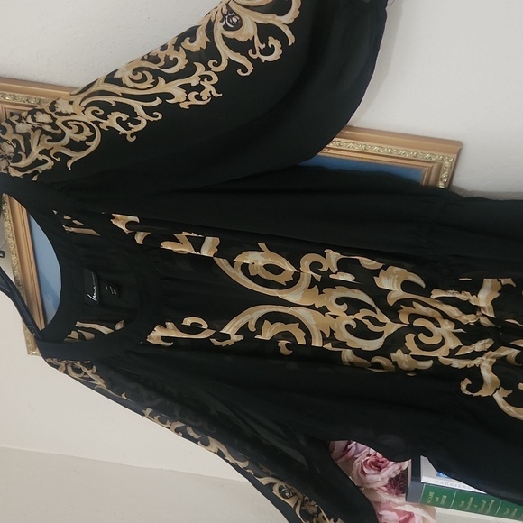 Elegant Black and Gold Women's Top Lane Bryant 22 / 24 Classic Career - Picture 6 of 8